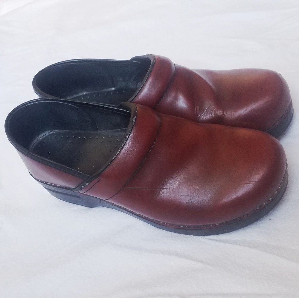 Dansko Red Leather Clogs